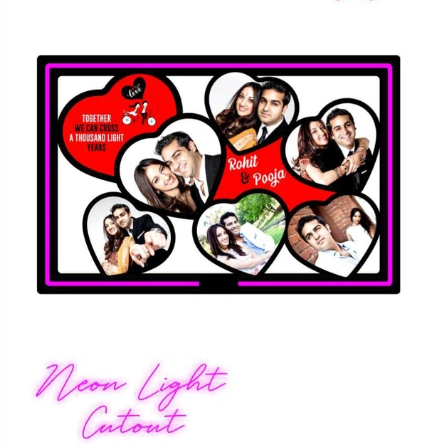 Rectangle Shape with Neon LED MDF Cutout Frame - Regular Price