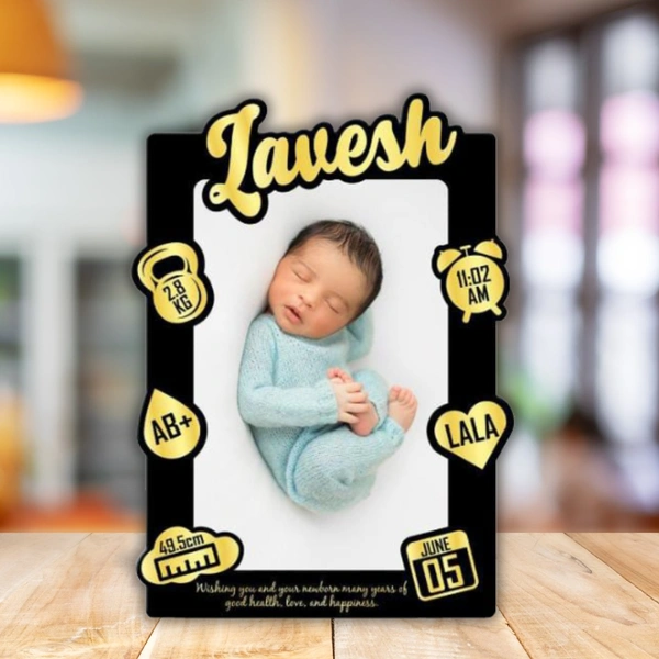 Baby Memory Cutout Frame - Black & Gold - A4 size - Member Price