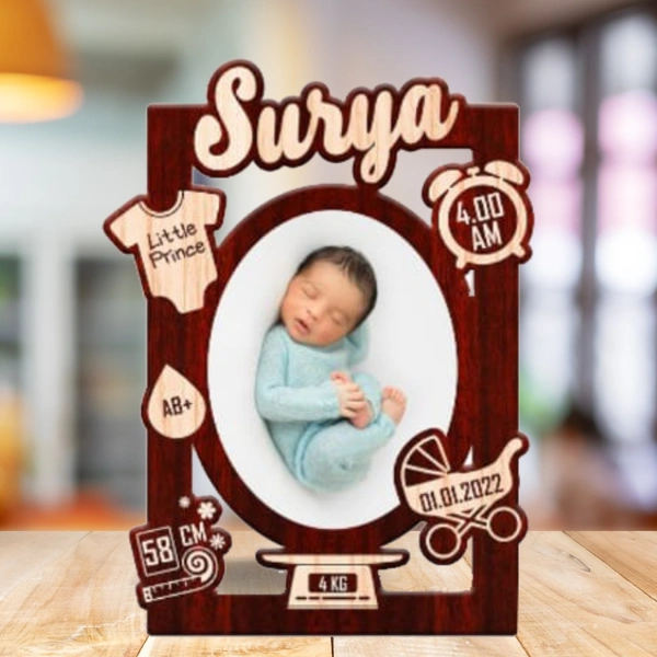 Baby Memory Cutout Frame - Brown 002 - A3 size - Member Price