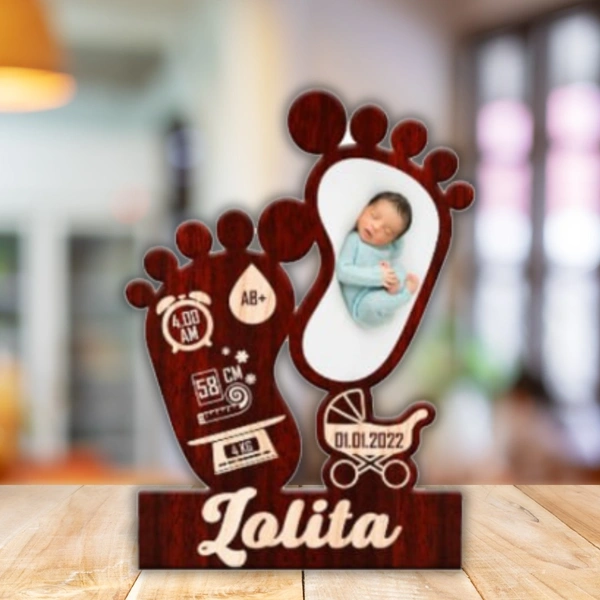 Baby Memory Cutout Frame - Brown 003 - A3 size - Regular Price
