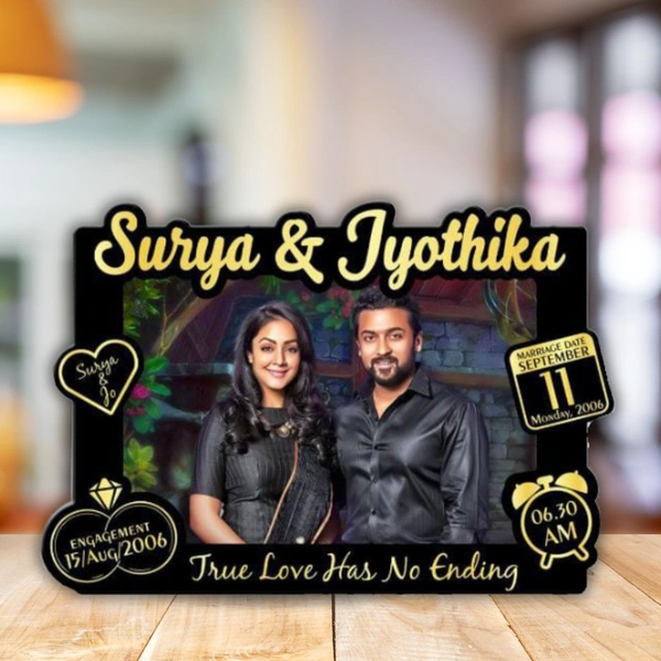 Couple Memory Cutout Frame - Black & Gold - A3 size - Member Price