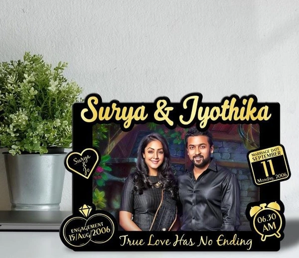 Couple Memory Cutout Frame - Black & Gold - A3 size - Member Price