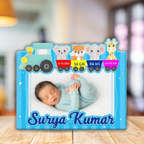 Baby Memory Cutout Frame - Blue 001 - A4 size - Regular Price