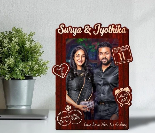 Couple Memory Cutout Frame - Brown - A4 size - Member Price