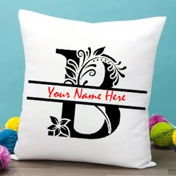 B Alphabet 16x16" Inch White Satin Pillow - Member Price