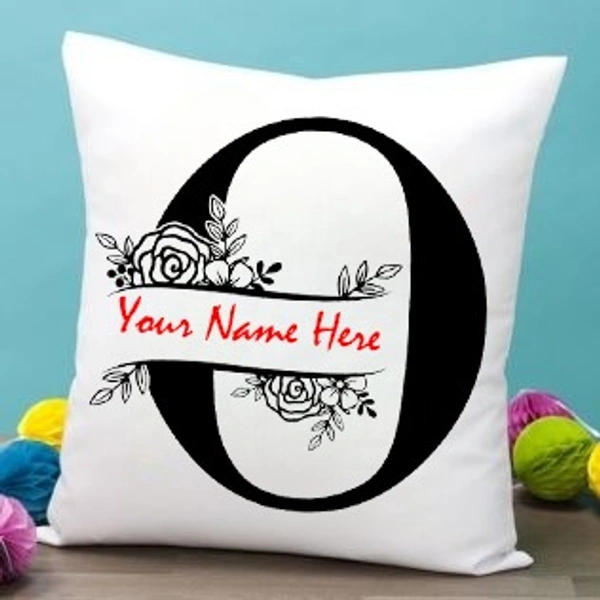 O Alphabet 16x16" Inch White Satin Pillow - Member Price