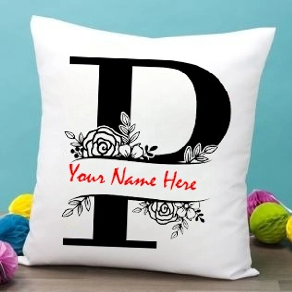 P Alphabet 16x16" Inch White Satin Pillow - Member Price