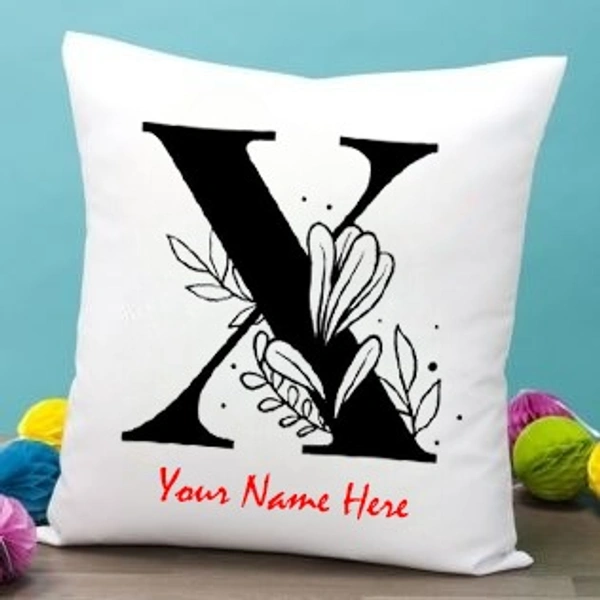 X Alphabet 16x16" Inch White Satin Pillow - Member Price