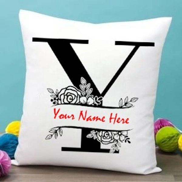 Y Alphabet 16x16" Inch White Satin Pillow - Member Price