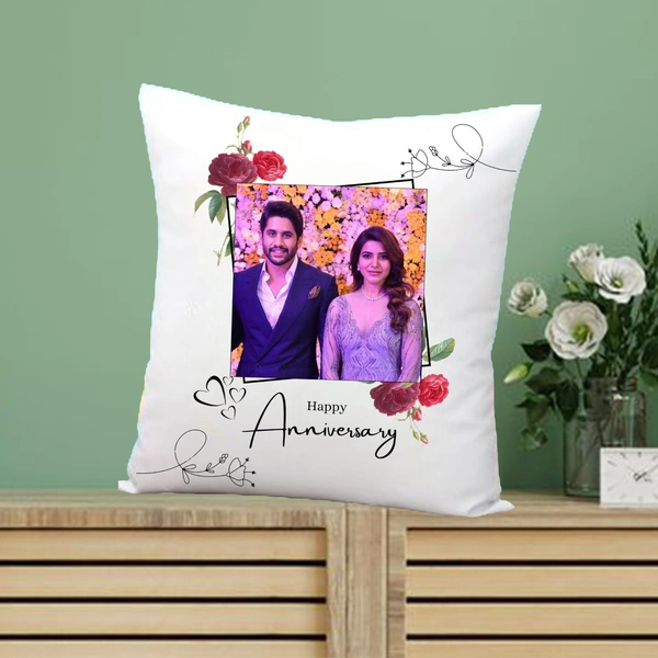 Anniversary Pillow AP02 - 15x15" Inch White Satin Pillow - Regular Price