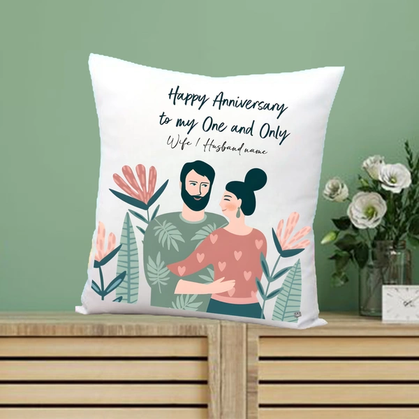 Anniversary Pillow AP04 - 12x12" Inch White Satin Pillow - Regular Price