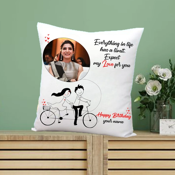 Birthday pillow BP01 - 12x12" Inch White Satin Pillow - Regular Price