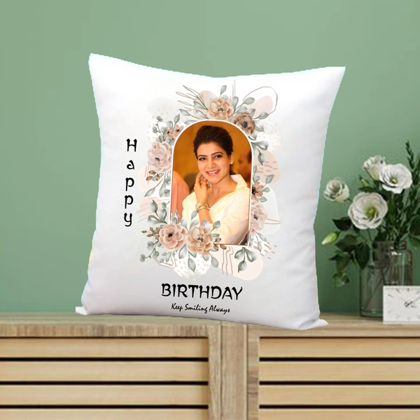 Birthday Pillow BP03 - 12x12" Inch White Satin Pillow - Regular Price