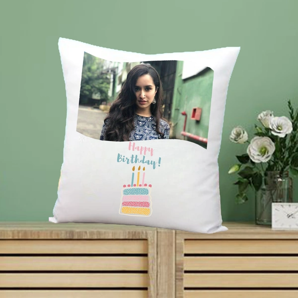 Birthday Pillow BP04 - 12x12" Inch White Satin Pillow - Regular Price