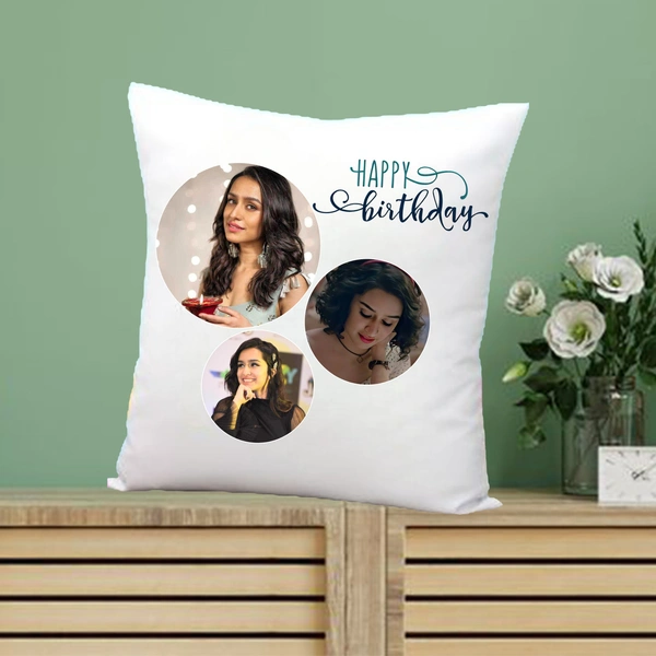 Birthday Pillow BP05 - 15x15" Inch White Satin Pillow - Regular Price