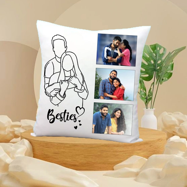 Friends Pillow FP05 - 12x12" Inch White Satin Pillow - Regular Price