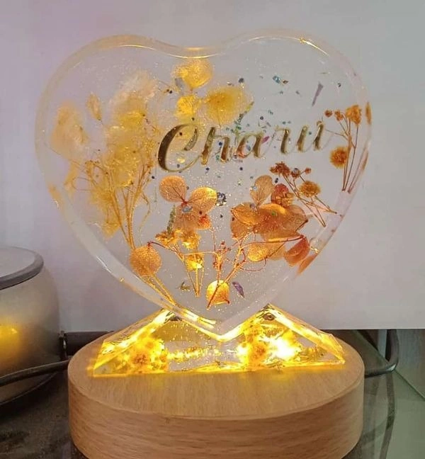 Heart Shape Resin with LED Light Base - Regular Price