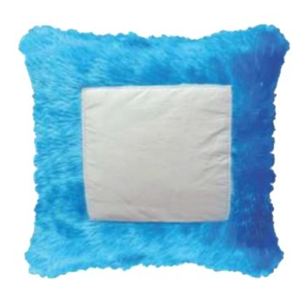 Fur Pillow - Square Shape - Blue - Regular Price