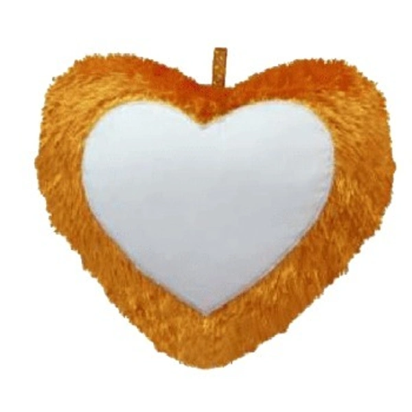 Fur Pillows - Heart Shape - Orange - Regular Price