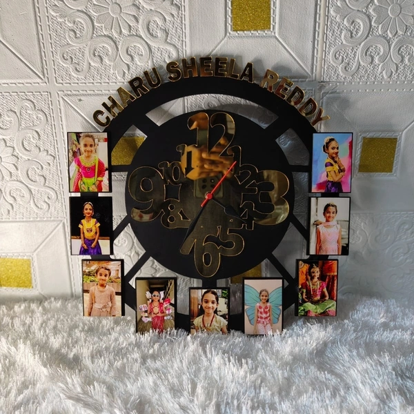 MDF Wall Collage Frame - Custom Name with clock - SKU504 - Member Price