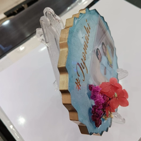 5" Inch Round Agate Mini Resin Frame - For Couple - Regular Price