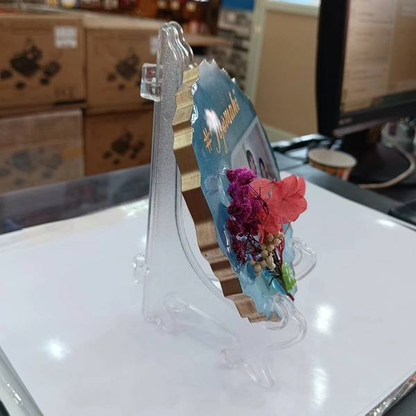 5" Inch Round Agate Mini Resin Frame - For Couple - Regular Price