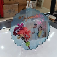 5" Inch Round Agate Mini Resin Frame - For Couple - Regular Price