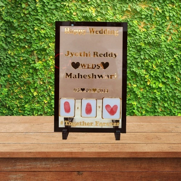Acrylic Wedding Vows Frame - Couple Thumb Impression Frame - A3 size - Member Price
