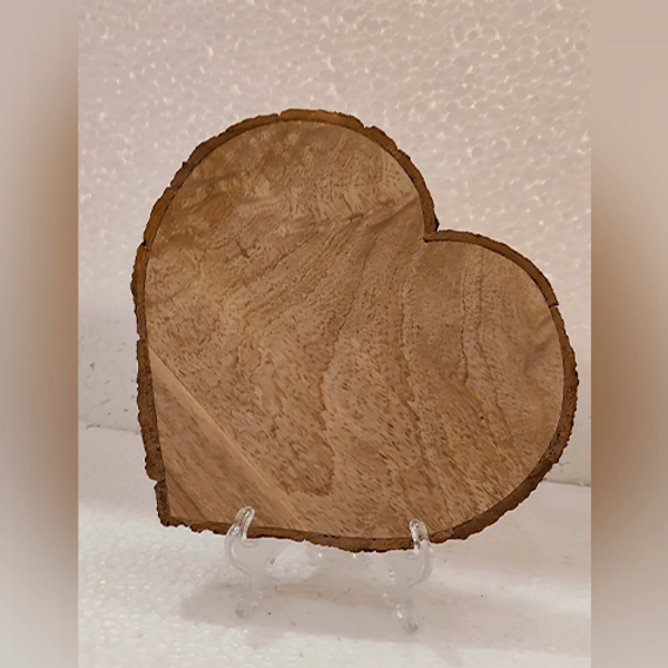 8x8" Inch - Natural Wood - Heart Shape - Member Price