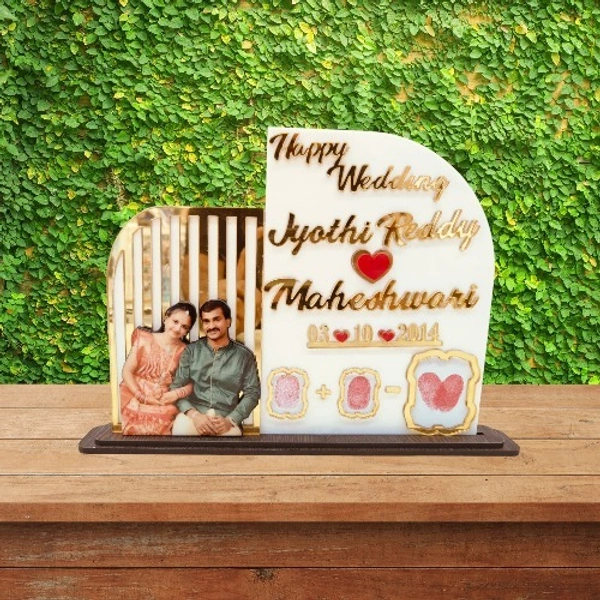 Cutout Acrylic Wedding Vows Frame - Couple Thumb Impression Frame - A3 size - Member Price