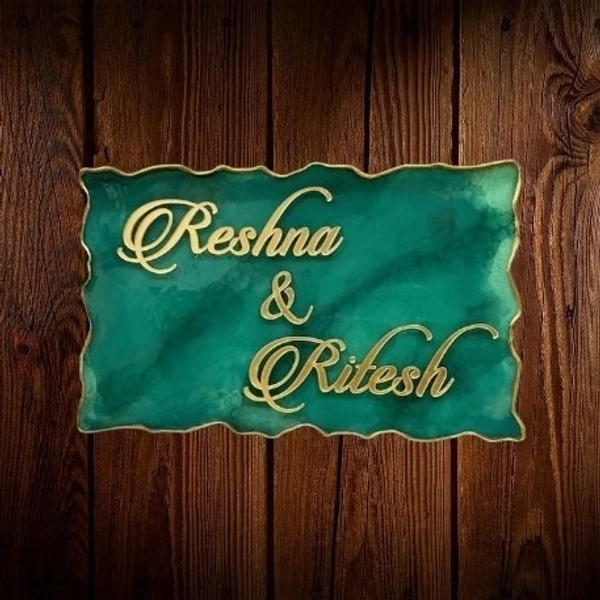 9x12" inch Resin Frame - Name plate with green base - Regular Price