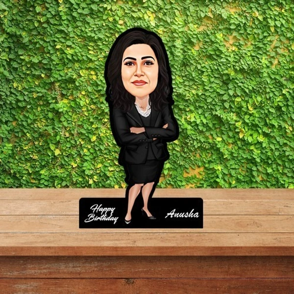 ACC17 - Working Lady - Caricature Cartoon Cutout Frame - Member Price