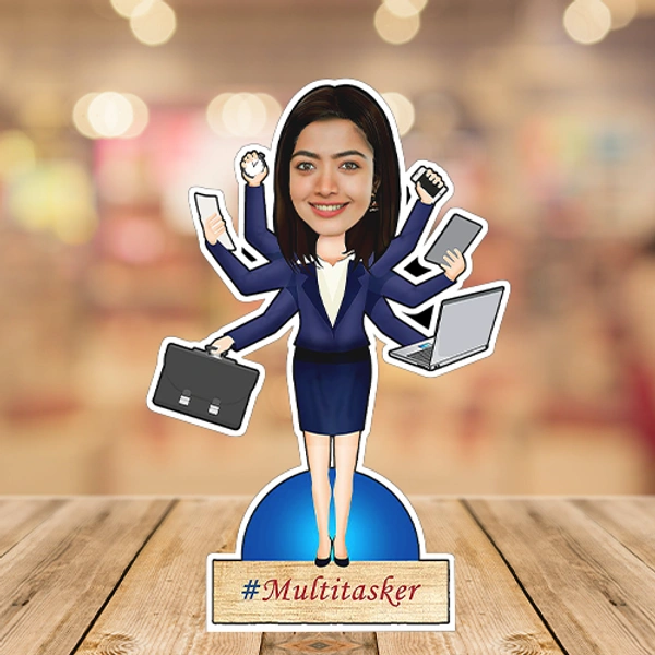 ACC41 - Multitask Lady - Caricature Cartoon Cutout Frame - Regular Price