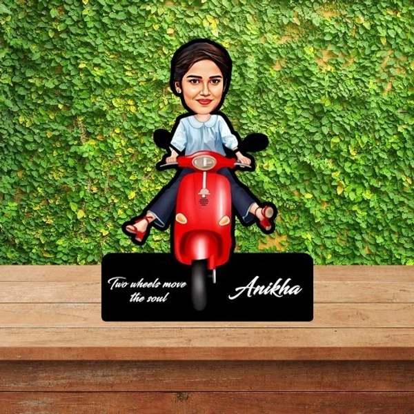 ACC20 - Lady on Vespa Bike - Caricature Cartoon Cutout Frame - Regular Price