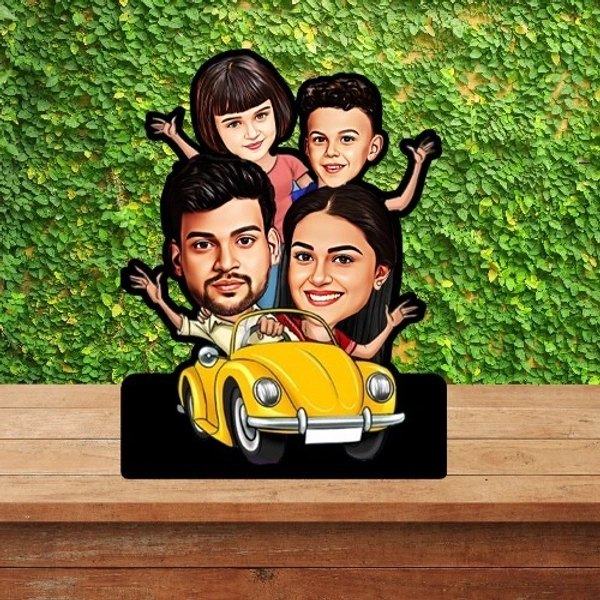 ACC35 - Family of 4 - Caricature Cartoon Cutout Frame - Regular Price