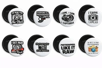 Set of 8 Photography-Themed 58mm Round Badges