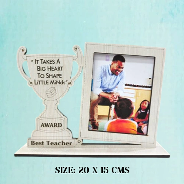 Best Teacher with Trophy Table Frame - Regular Price