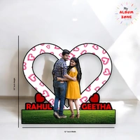 Heart with Couple Name & Photo - Custom Cutout Frame - Regular Price