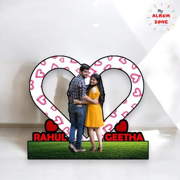 Heart with Couple Name & Photo - Custom Cutout Frame - Regular Price
