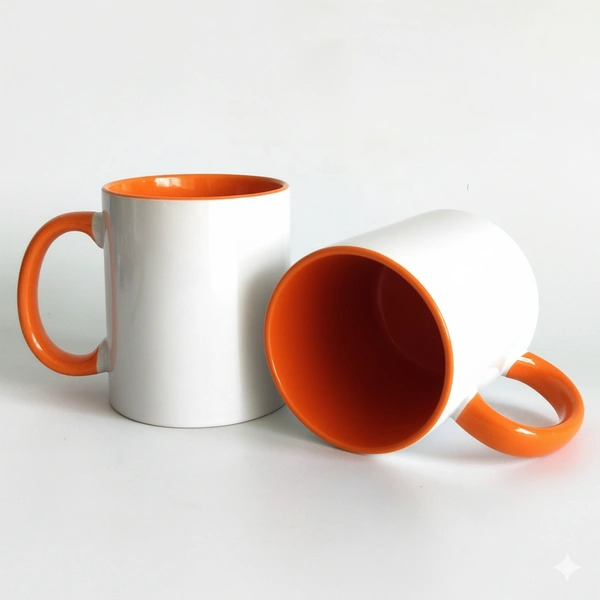 3 Tone - Orange - Inner & Handle Color Mugs - Regular Price