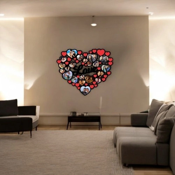 Multi Hearts Heart Shape MDF Wall Collage Frame - Member Price