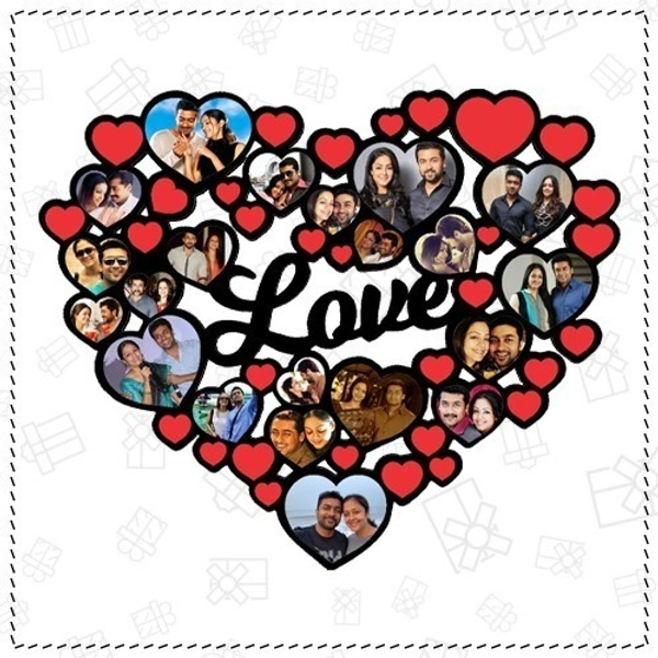 Multi Hearts Heart Shape MDF Wall Collage Frame - Member Price