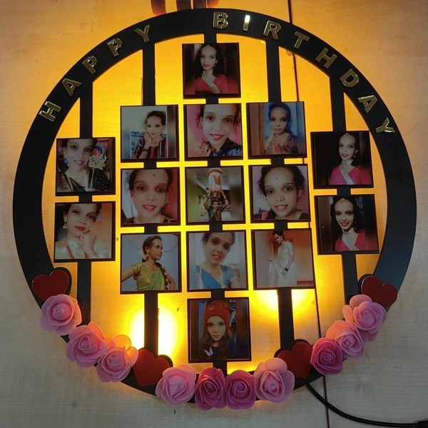 Happy Birthday - MDF Wall Collage Frame with LED - SKU132 - Member Price