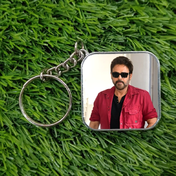 Metal Glitter Keychain - Square Shape - Regular Price