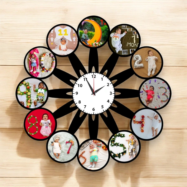 12 Pics Clock MDF Wall Collage Frame - SKU506 - Regular Price