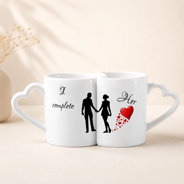Personalized Couple Mug Set with Heart Handle - Regular Price