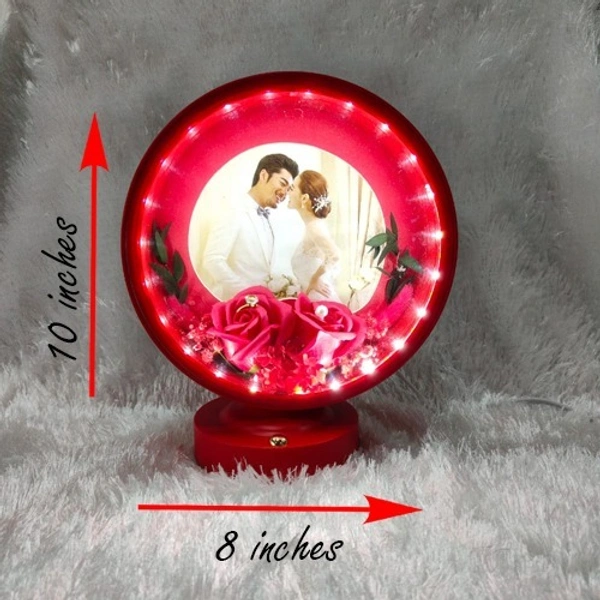 Premium LED Frame with Flowers - Round Red - Member Price