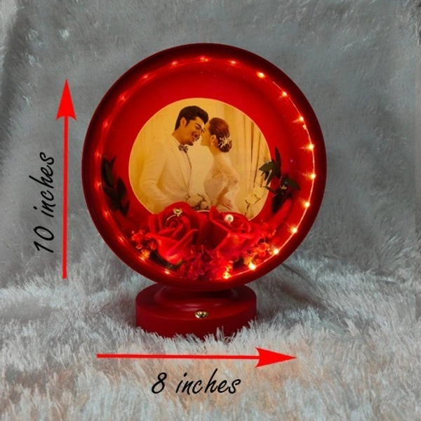 Premium LED Frame with Flowers - Round Red - Member Price