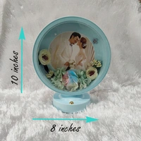 Premium LED Frame with Flowers - Round Sky Blue - Member Price