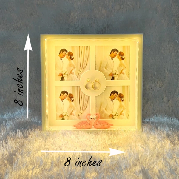 Premium LED Frame with Flowers - Square White - Member Price